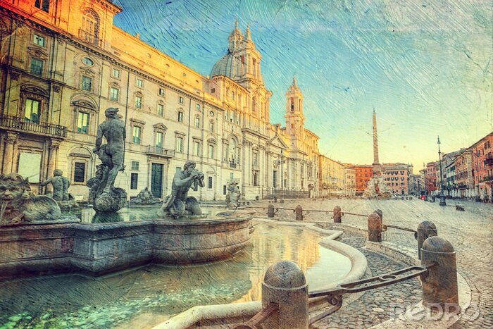 Poster Architektur des Platzes in Rom