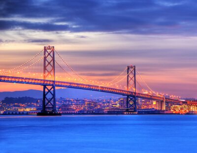 Poster Architektur San Francisco und Bay Bridge