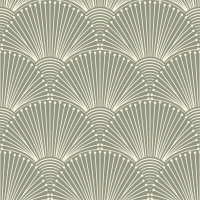 Sticker Art Deco Scallops Grid Pattern