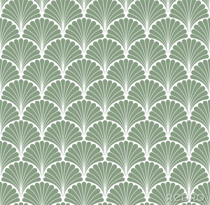 Poster Art Nouveau Art Déco geometrische Blätter