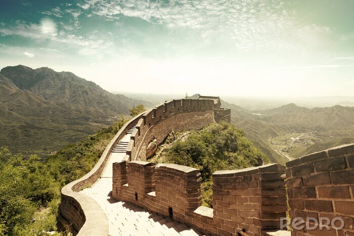 Poster Asien Chinesische Mauer bei Sonnenaufgang