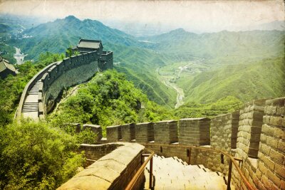 Poster Asien Chinesische Mauer Retro-Foto