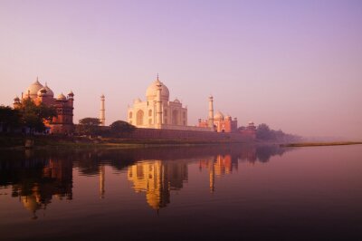 Poster Asien Taj Mahal vom Wasser aus gesehen