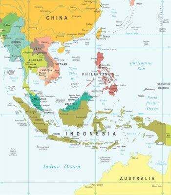 Asien und Ozeanien auf der Karte