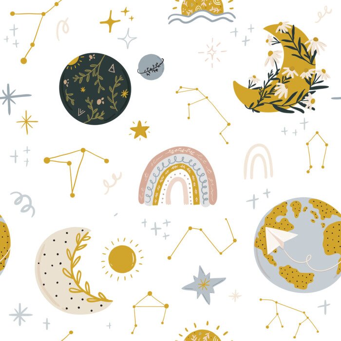 Poster Astrologische Komposition mit magischem Charakter