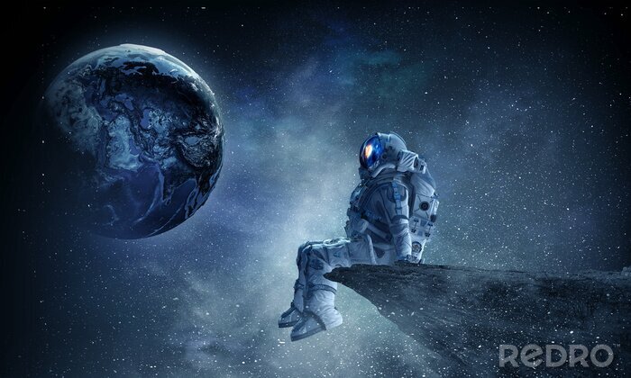 Poster Astronaut auf Felsen