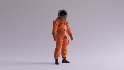 Astronaut im orangen Raumanzug