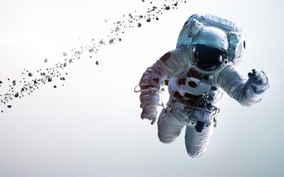 Astronaut im Raumanzug weißer Hintergrund