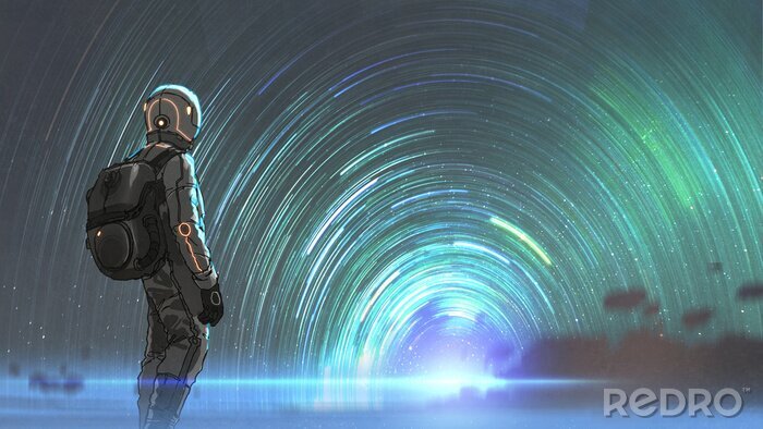 Poster Astronaut im Tunnel