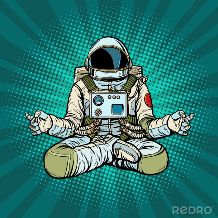 Poster Astronaut in Lotusblumen-Pose