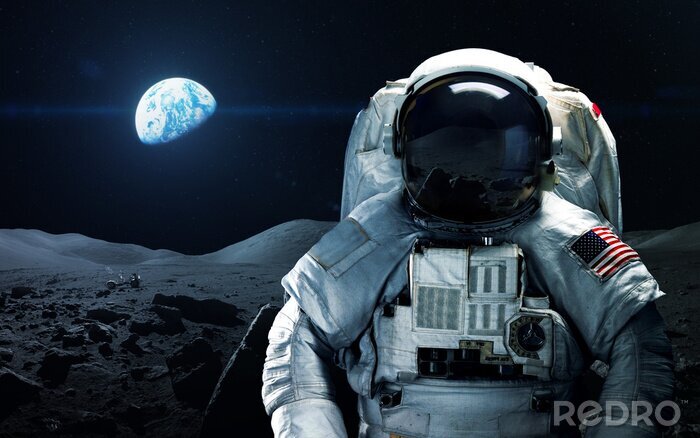 Poster Astronaut Mond