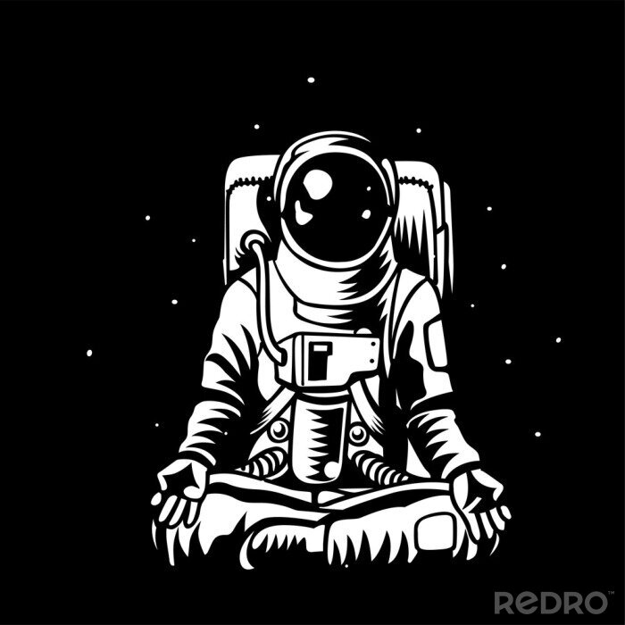 Poster Astronaut übt Yoga im Weltraum