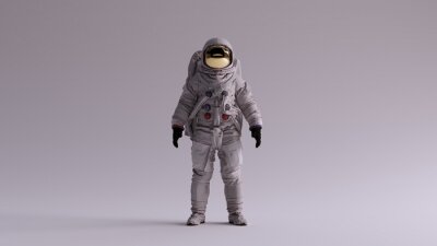 Astronaut vor grauem Hintergrund