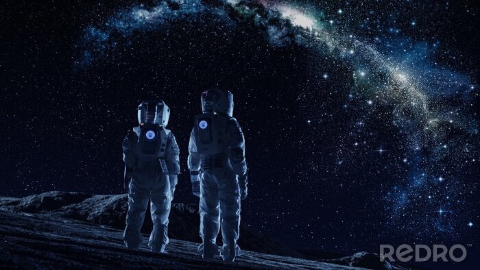 Poster Astronauten in Raumanzügen