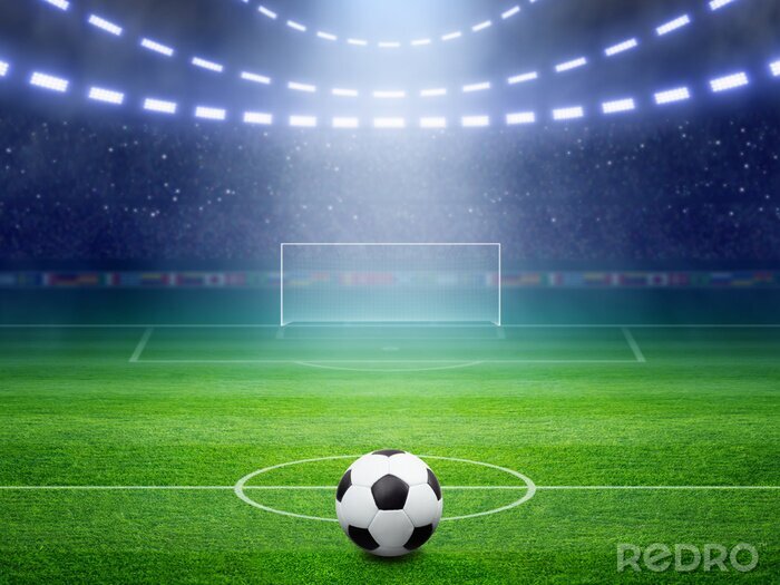 Poster Auf Ball fallende Flutlichter