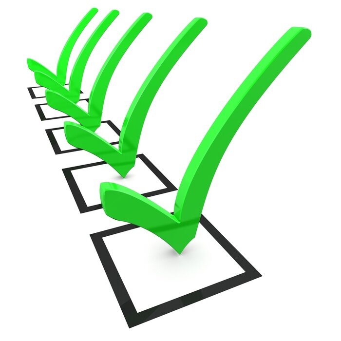 Poster Aufgabenliste mit grünen Markierungen Grafik