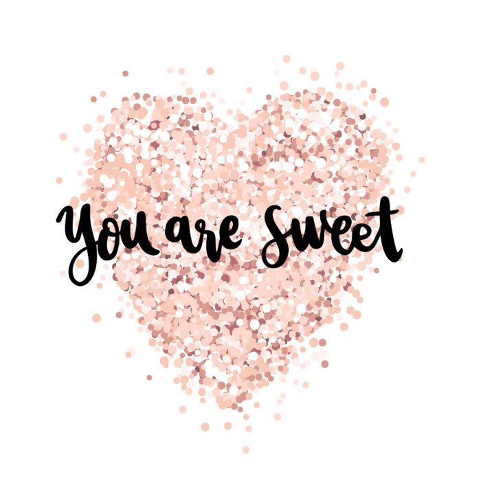 Poster Aufschrift auf einem verstreuten Herz