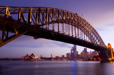 Poster Australien Brücke vor dem Hintergrund von Sydney-Gebäuden