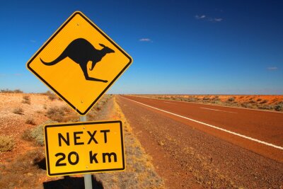 Poster Australien Känguru-Schild