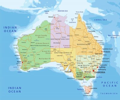 Australien Karte politisch