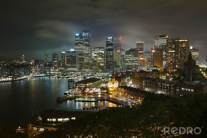 Poster Australien Sydney Blick bei Nacht