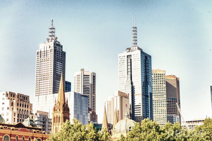 Poster Australien Wolkenkratzer im Zentrum von Melbourne