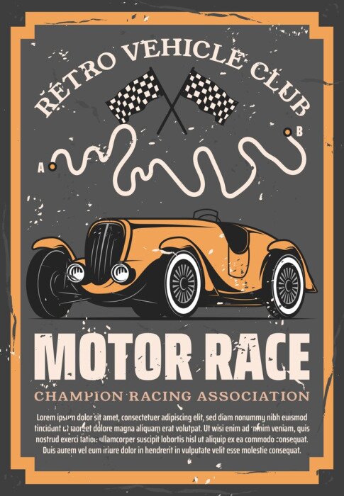 Poster Auto Motiv und Rennen