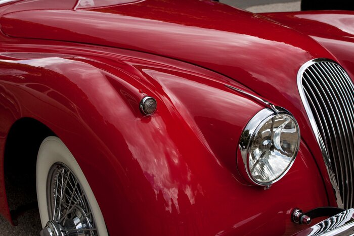 Poster Auto Retro rot