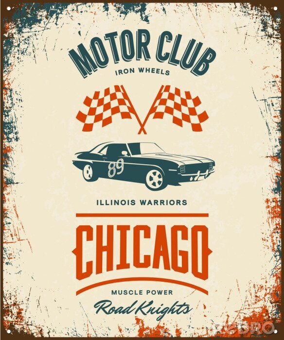 Poster Autorennen in Chicago
