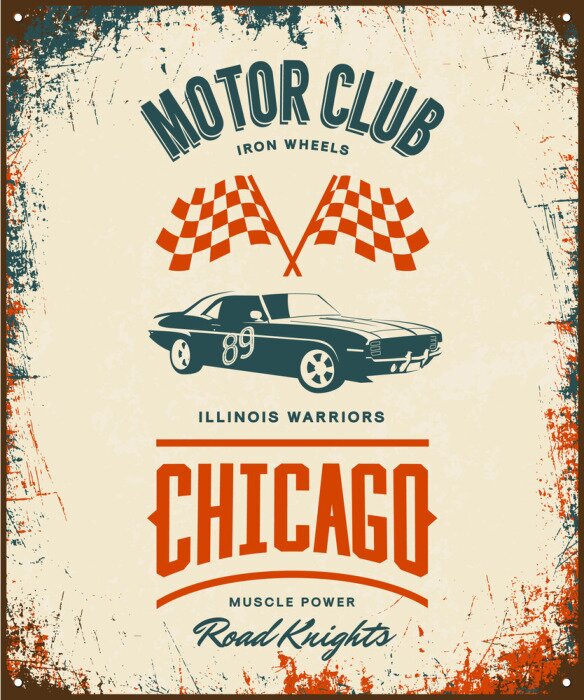 Poster Autorennen in Chicago