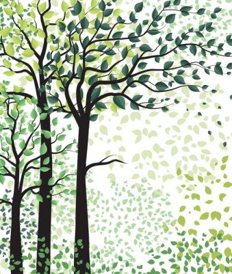 Poster Bäume in drei Farben und Größen