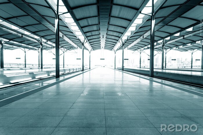 Poster Bahnsteig ohne Züge