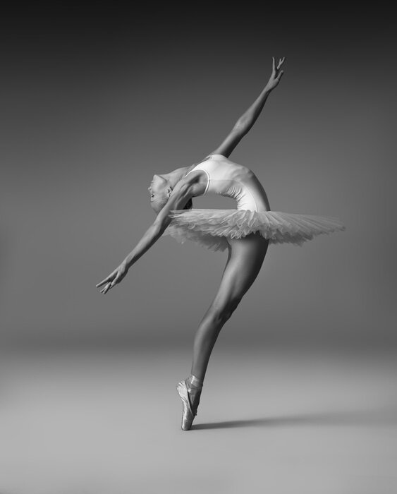 Poster Ballerina in künstlerischer Tanzpose