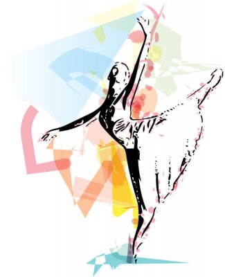 Poster Balletttänzer Illustration
