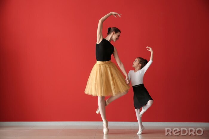 Poster Balletttanz ältere und jüngere Ballerina