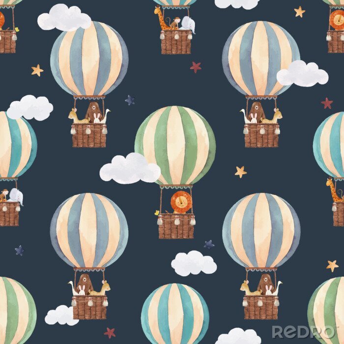 Poster Ballonfliegende Tiere