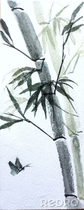 Poster Bambus mit drei Zweigen