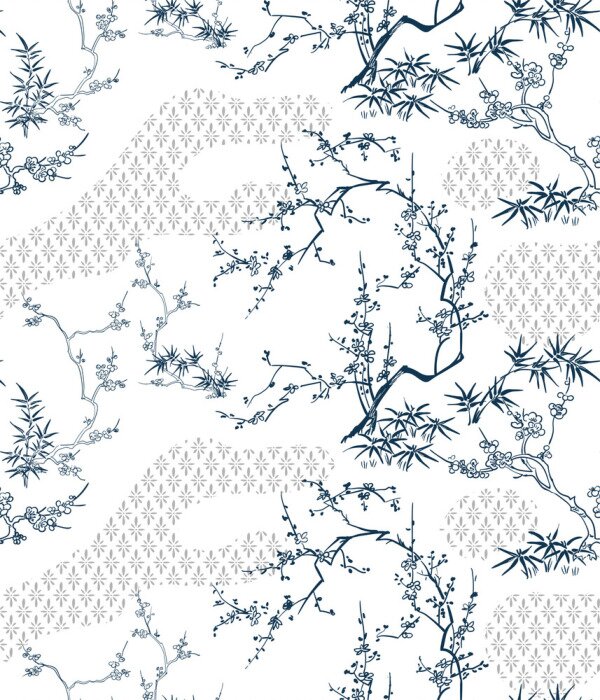 Poster Bambus Motiv grafisch