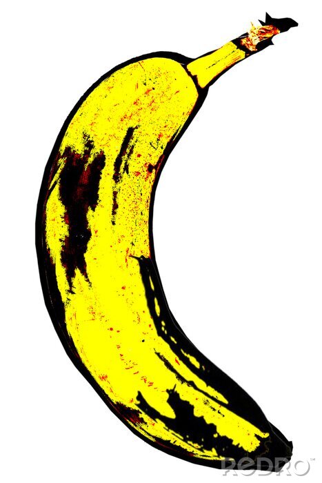 Poster Banane auf weißem Hintergrund