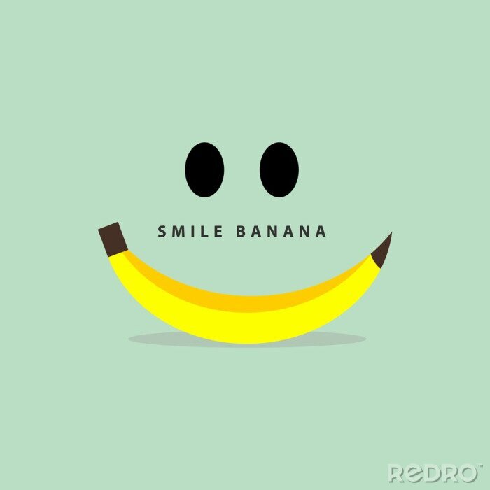 Poster Bananen-Lächeln-Vektor-Schablonen-Design