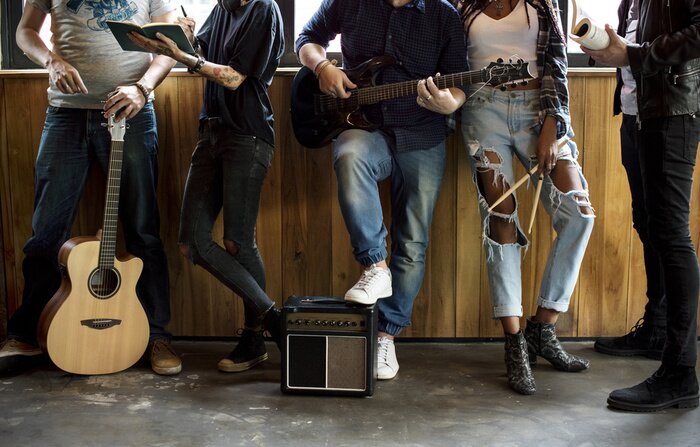 Poster Band Musik während der Vorbereitung