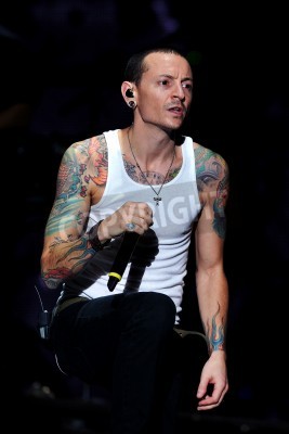 Poster BANGKOK THAILAND SEPTEMBER 23 :Chester Bennington of Linkin Park perform on Linkin Park Live in Bangkok A Thousand Suns World Tour 2011 at Impact Maungthong Thani, September 23,2011 Bangkok Thailand