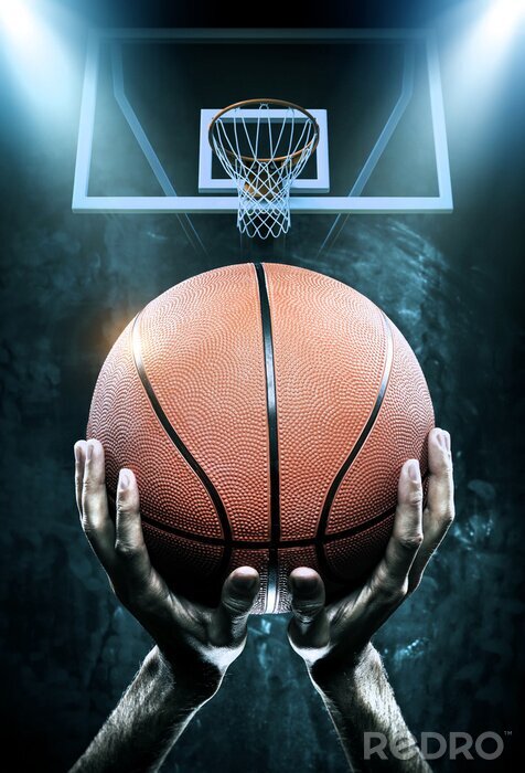 Poster Basketball 3D vor dem Dunk