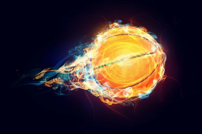 Poster Basketball Ball als Geschoss