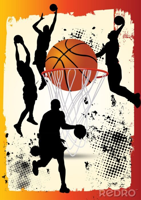 Poster Basketball Poster-Grafik mit Ball