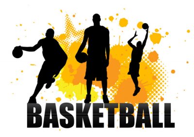 Basketball-Spieler in Akt mit Grunge-Hintergrund