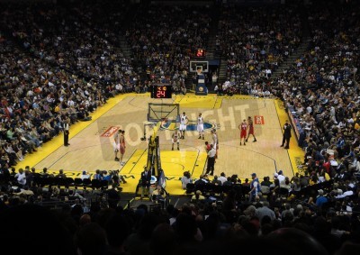 Poster Basketball-Turnierspiel von oben gesehen