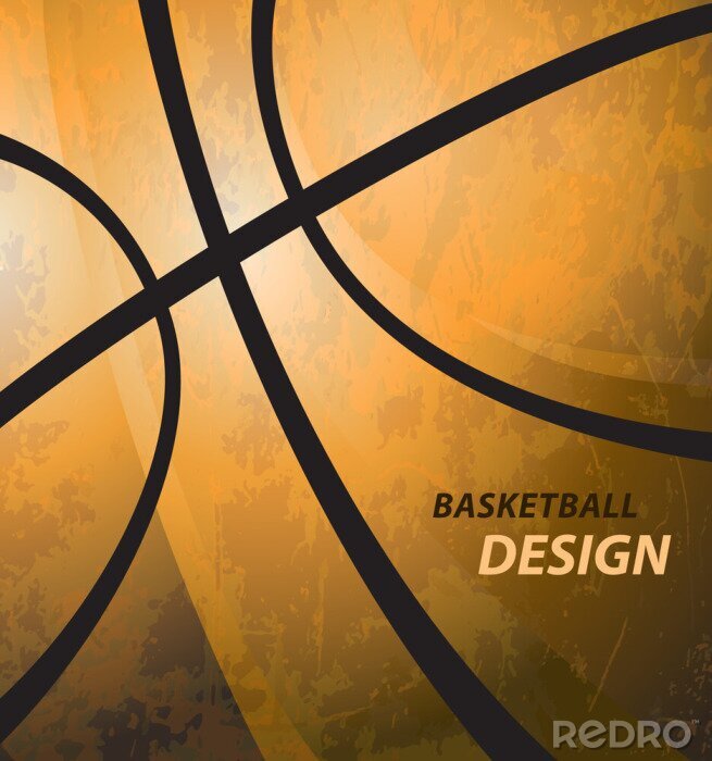 Poster Basketballmotiv mit Linien auf dem Ball