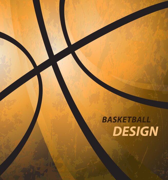 Poster Basketballmotiv mit Linien auf dem Ball