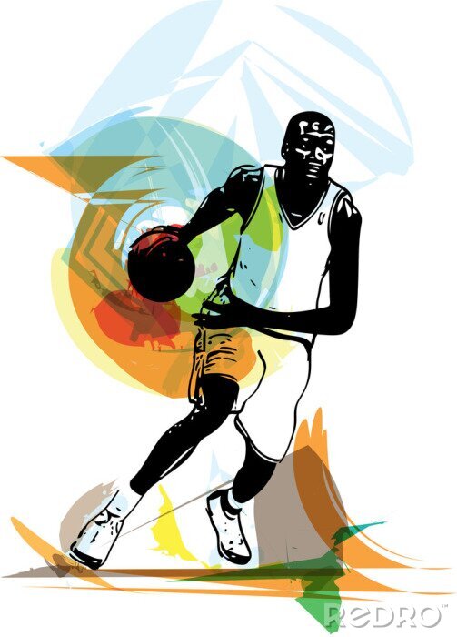 Poster Basketballspieler in der Offensive